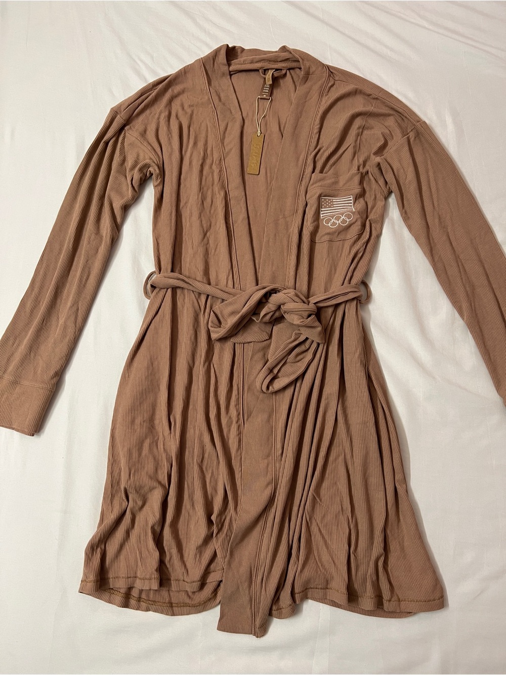 SKIMS Soft Lounge Ribbed Sleep Robe Olympic